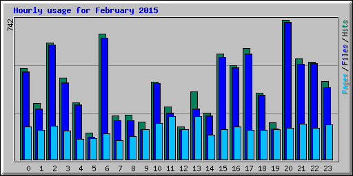 Hourly usage for February 2015